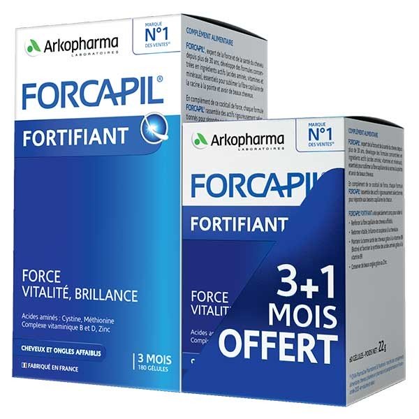 Arkopharma Forcapil Cheveux et Ongles Zinc Vitamine B 180 + 60 gélules