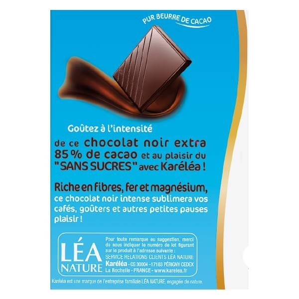 Tablette de chocolat 145g Contenu