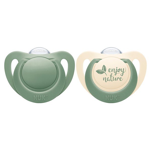 2 Sucettes Nuk For Nature Silicone 6-18m Eucalyptus