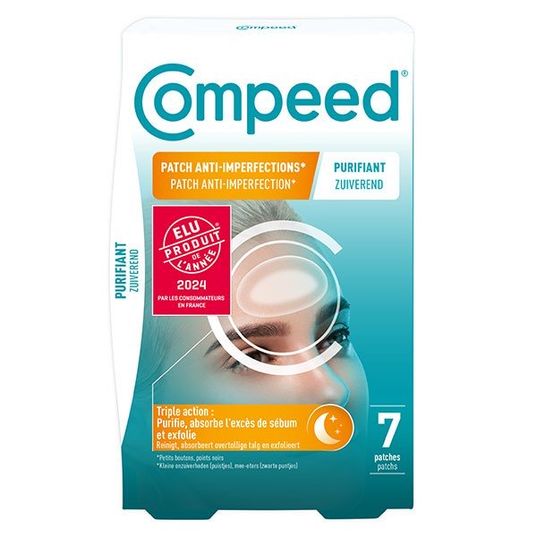 Compeed Patchs anti-imperfections purifiants hydrocolloides 7 unités