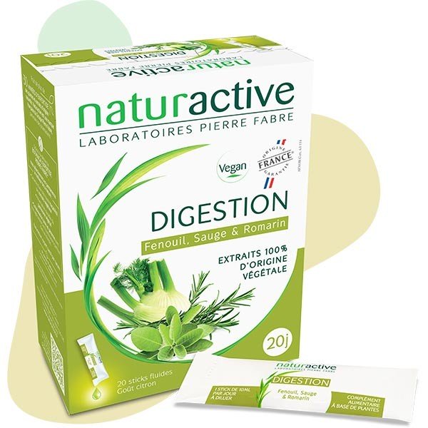 Naturactive Digestion Goût Citron 20 sticks fluides