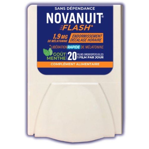Novanuit Flash Complément Alimentaire Sommeil - 1,9mg de Mélatonine – 20 films