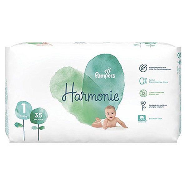Pampers Harmonie T1 2-5kg 35 couches